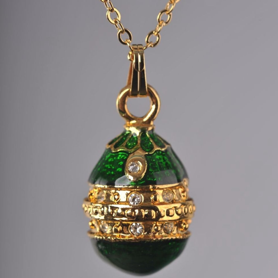 Keren Kopal Green & Gold Egg Pendant Locket Necklace  37.00