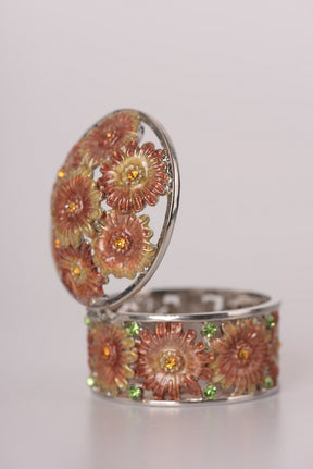 Keren Kopal Orange & Red Flowers Trinket Box  51.00