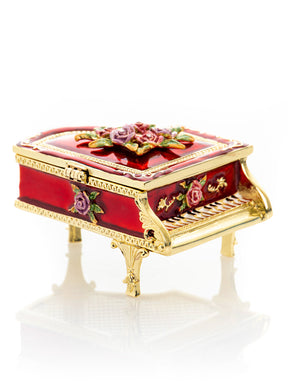 Boîte à bijoux piano rouge