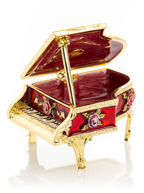 Boîte à bijoux piano rouge