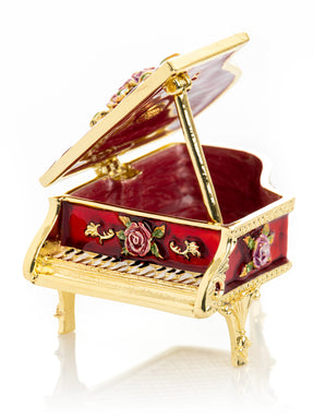 Boîte à bijoux piano rouge