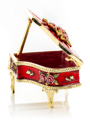 Boîte à bijoux piano rouge