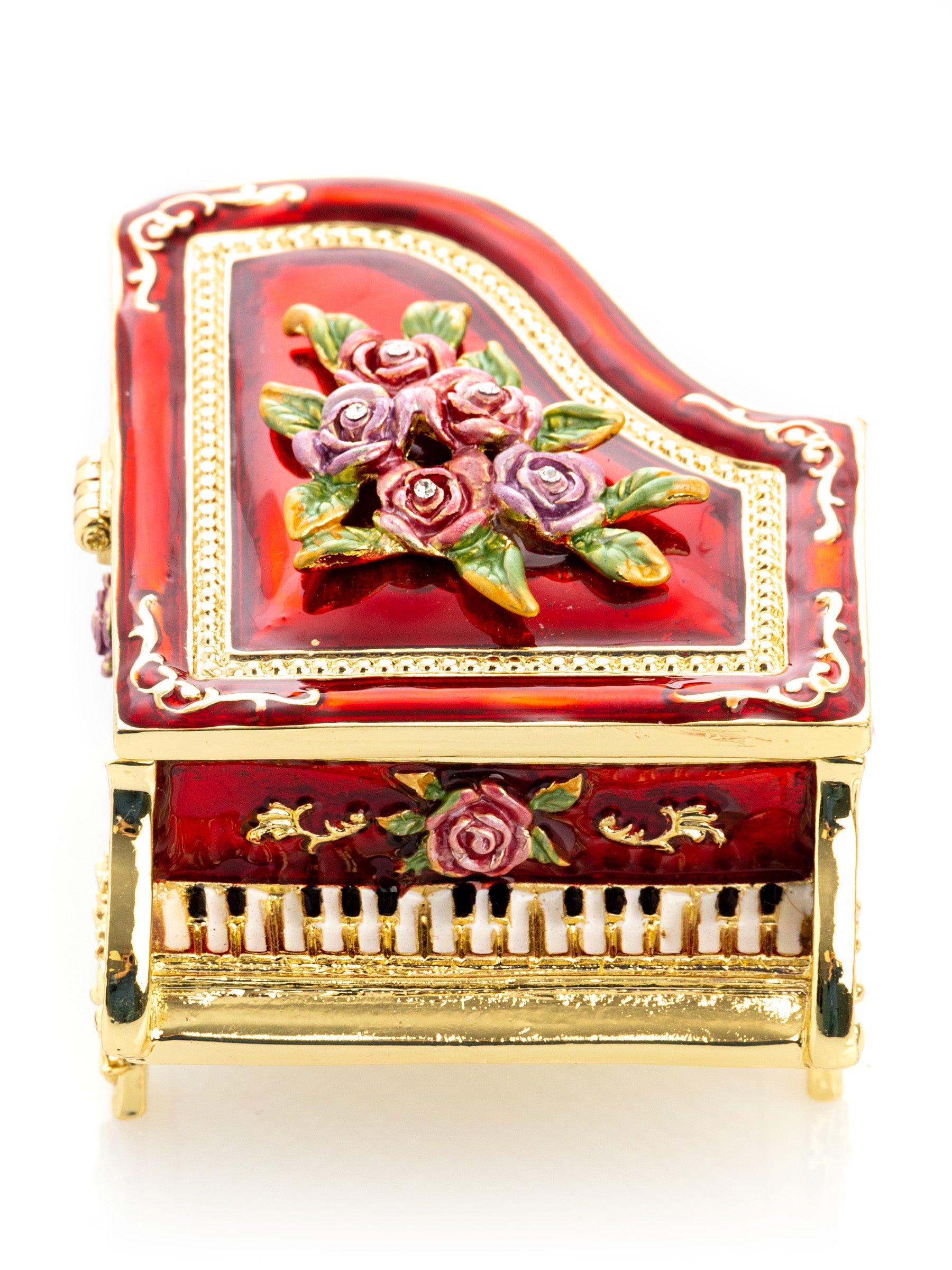 Boîte à bijoux piano rouge