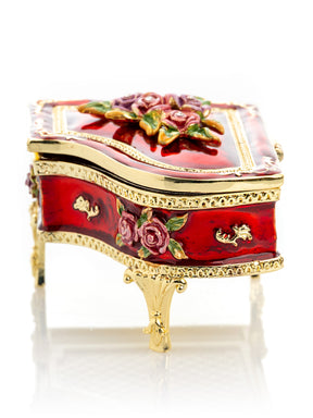 Boîte à bijoux piano rouge