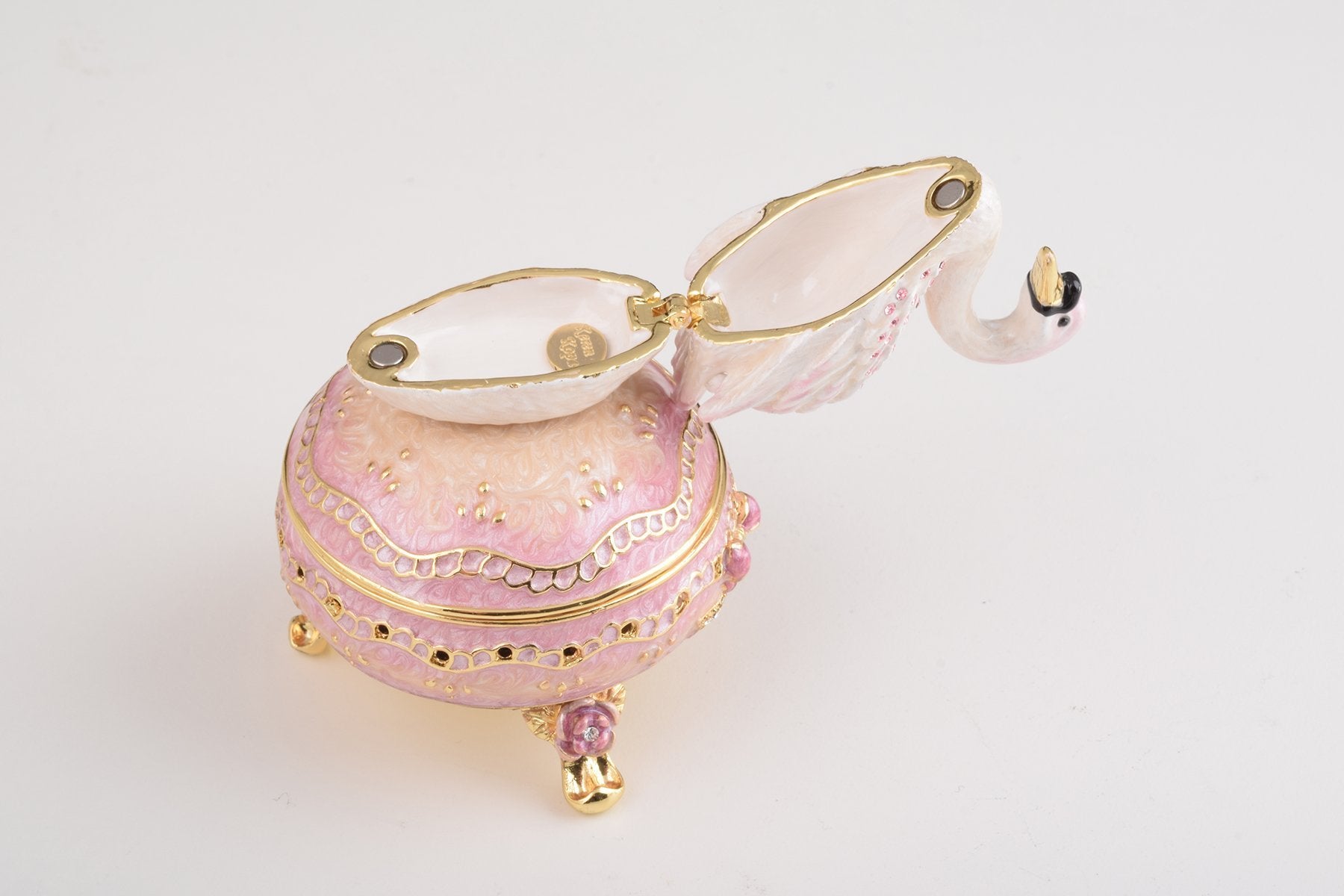 Keren Kopal Pink Faberge Egg with Swan  99.00