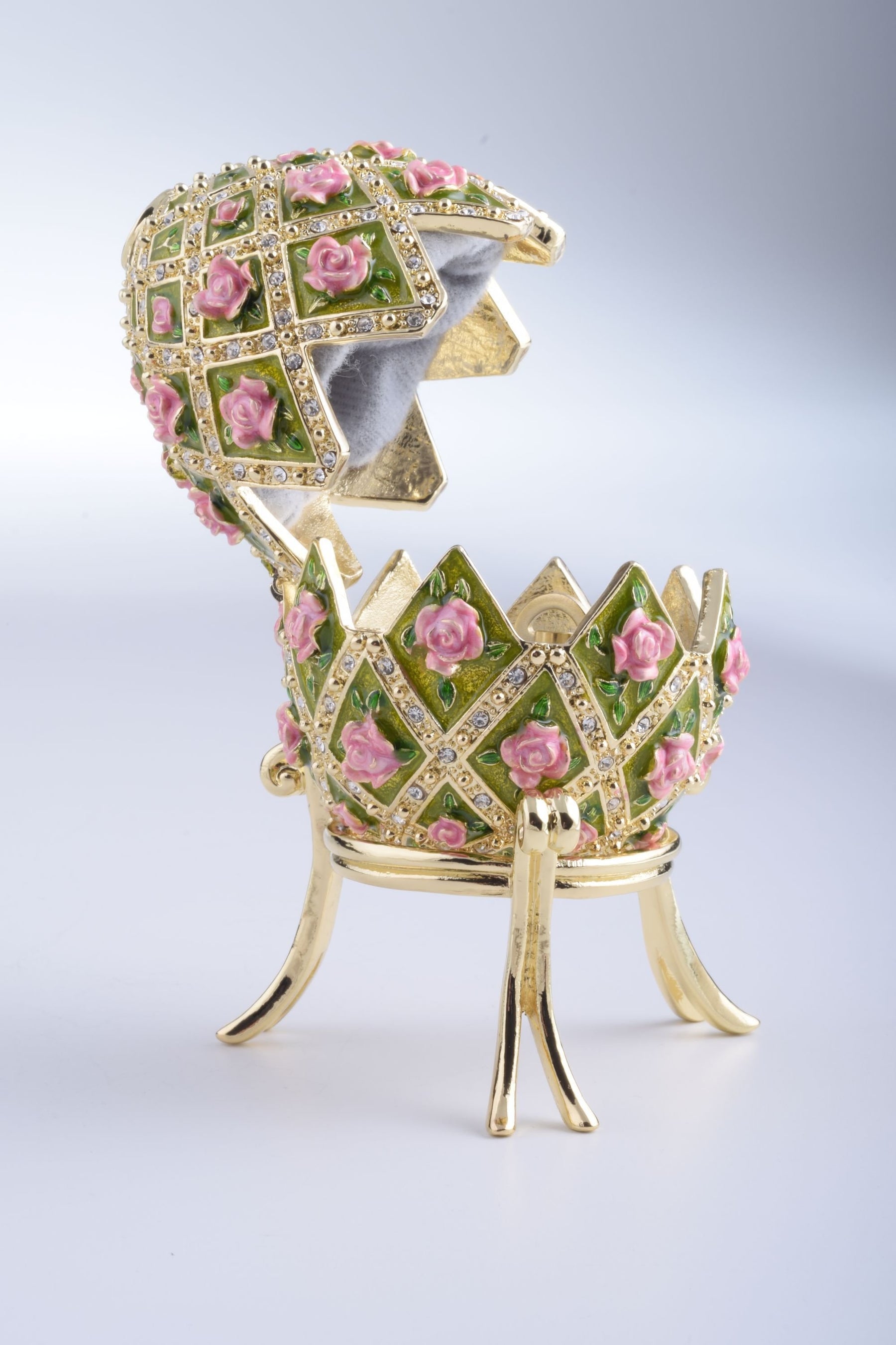 Keren Kopal Pink Roses Faberge Style Egg  113.25