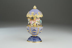 Keren Kopal Purple Carousel Egg with White Royal Horses  121.50