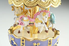 Keren Kopal Purple Carousel Egg with White Royal Horses  121.50