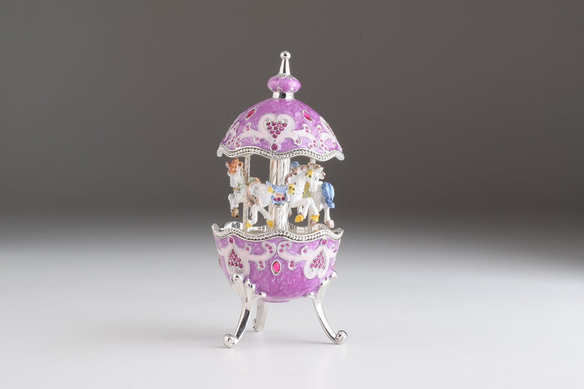 Keren Kopal Purple Wind up Musical Carousel Faberge Egg  124.00