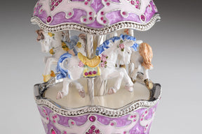 Keren Kopal Purple Wind up Musical Carousel Faberge Egg  124.00