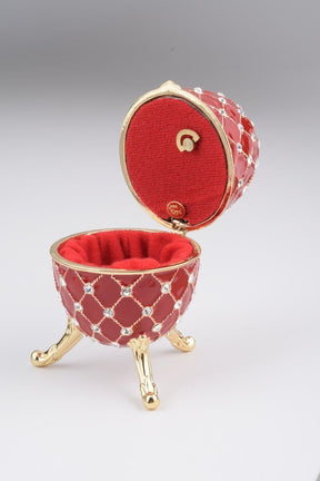 Keren Kopal Red Faberge Egg Trinket Box Decorated with Swarovski Crystals  89.75