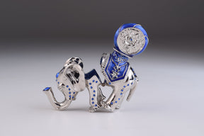 Keren Kopal Silver Elephant with Clock  71.50