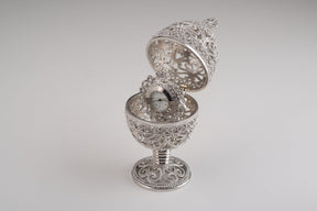 Keren Kopal Silver Faberge Egg with Clock Inside  119.00