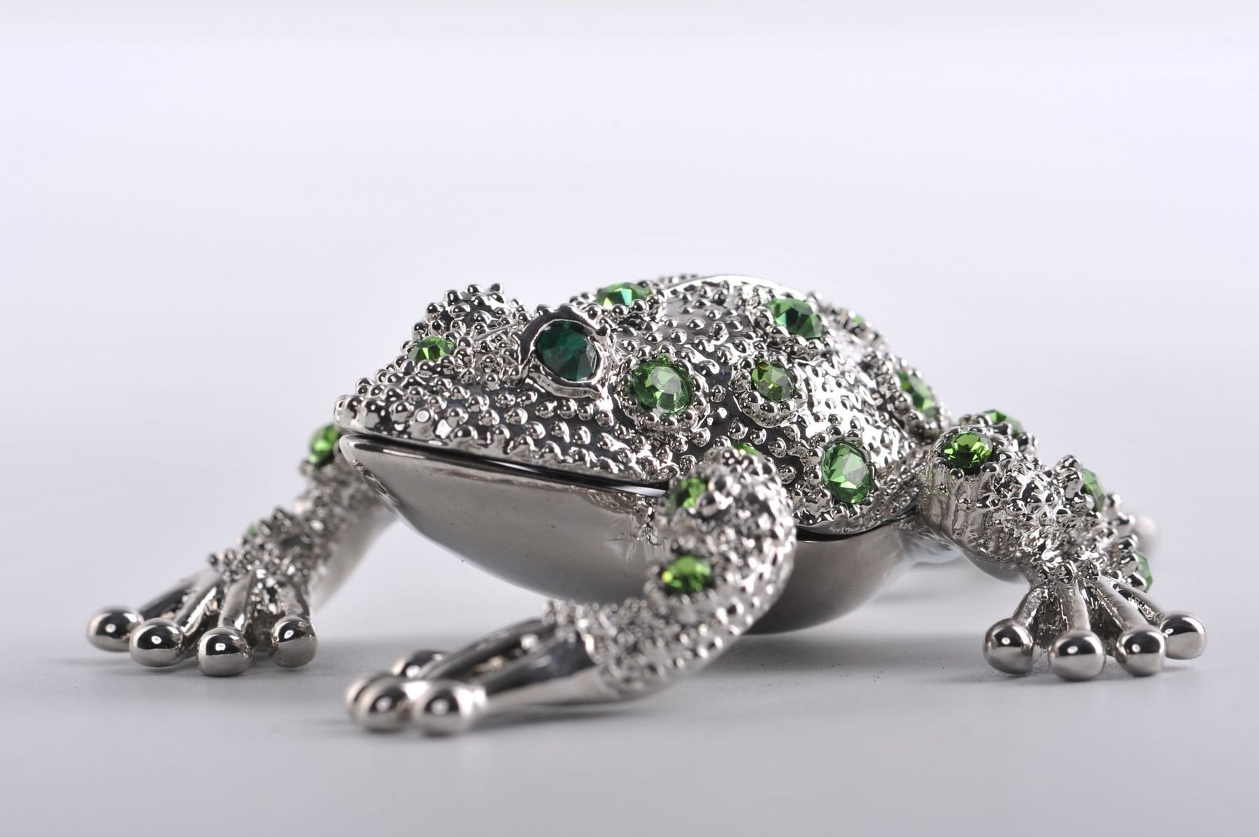 Keren Kopal Silver Frog with Green Crystals  29.50