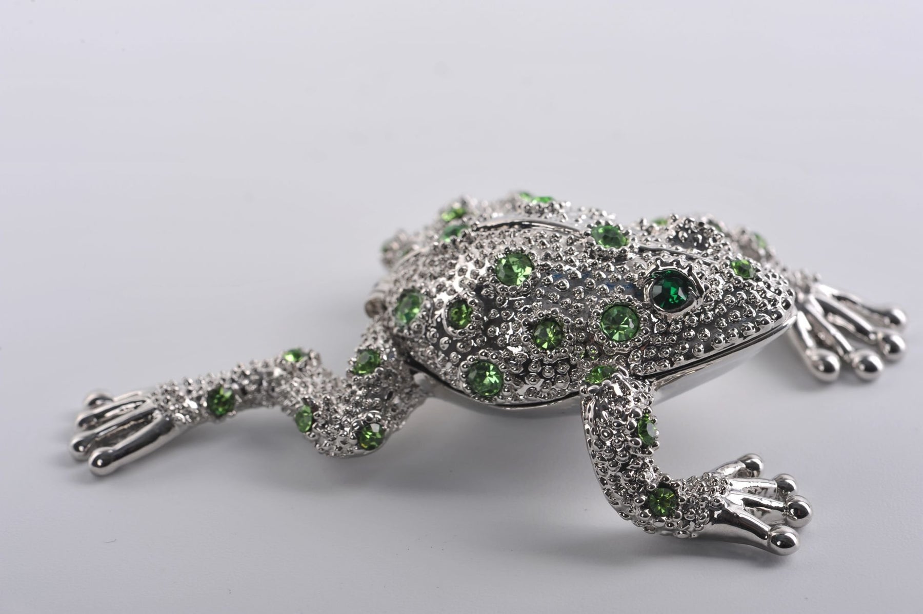 Keren Kopal Silver Frog with Green Crystals  29.50