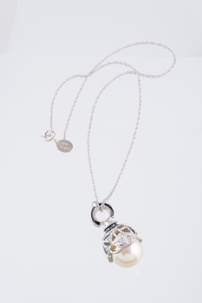 Keren Kopal Silver & Black Pearl Egg Pendant Necklace  39.00