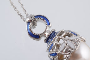 Keren Kopal Silver & Blue Pearl Egg Pendant Necklace  39.00