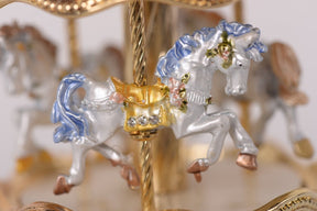 Keren Kopal White Faberge Egg with Horse Carousel  114.00