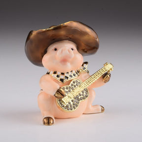 Pig Playing Guitar trinket box Keren Kopal