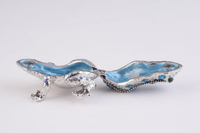 Keren Kopal Silver and Blue Frog trinket box 39.00